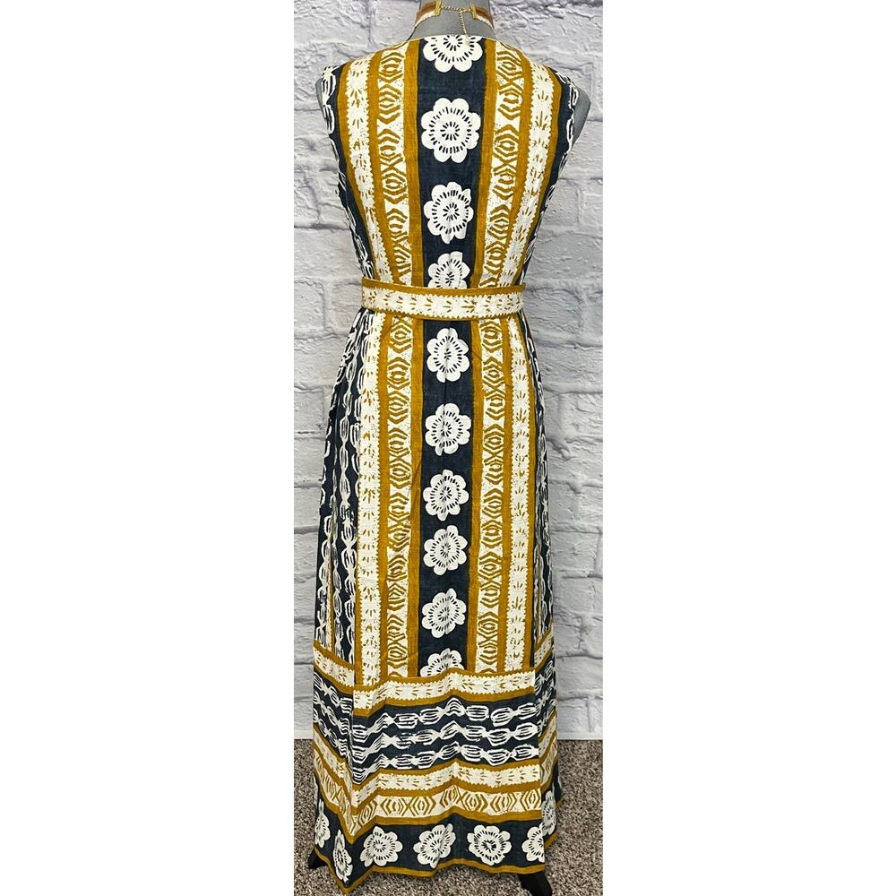 Awesome Vintage 70's Alex Coleman Hawaiian Tiki Boho Sheath Maxi Dress - Picture 4 of 10
